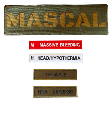 Patch-Set MASCAL Tactical for MASCAL RESPONSE PACK Emergency Backpack in Stone Gray-Olive + MultiCam