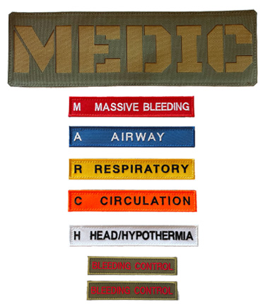 Patch-Set CLS Tactical for CLS-PACK Emergency Backpack in Stone Gray-Olive + MultiCam