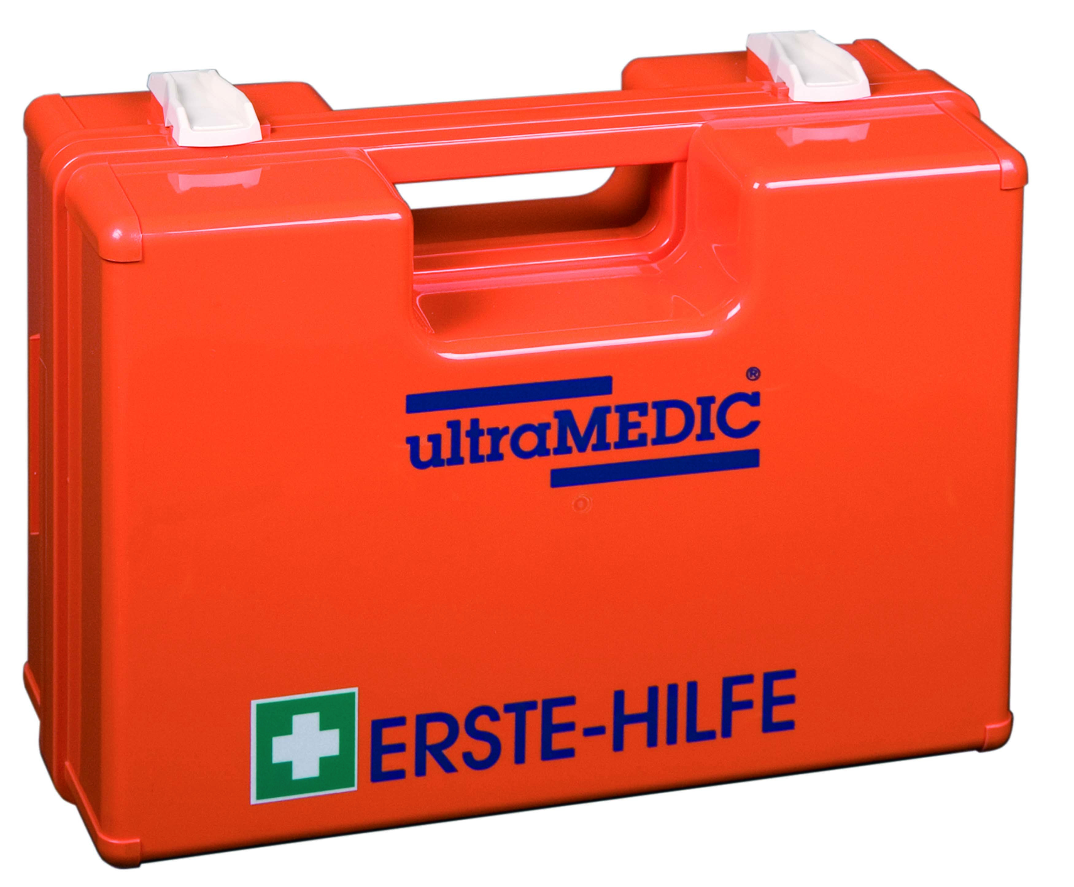 Erste-Hilfe-Koffer ultraBOX SELECT mit Wandhalterung, Füllung Ö-Norm Z 1020:2025